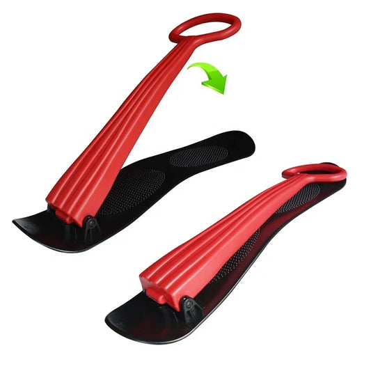 Ski Scooter Folding Snow Sled And Snowboard Easy Grip Handle For Kids Winter Toys For Use On Snow And Grass Red Blue Green